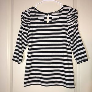 【3 for $10】Stripe 3/4 skeeve roundneck top